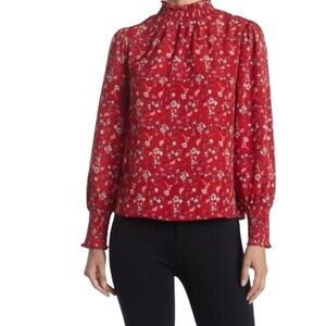 Sanctuary Floral Mock Neck Blouse
